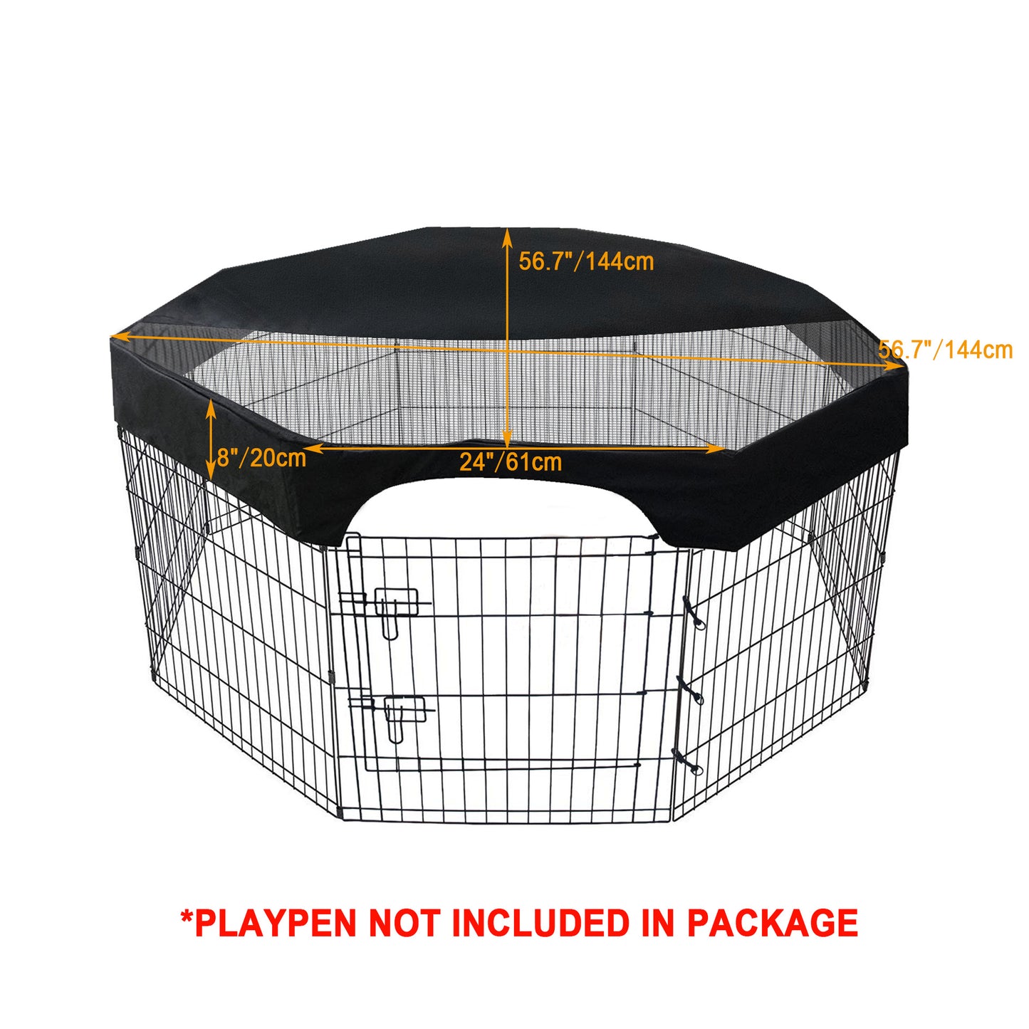 Octagonal dog cage top cover