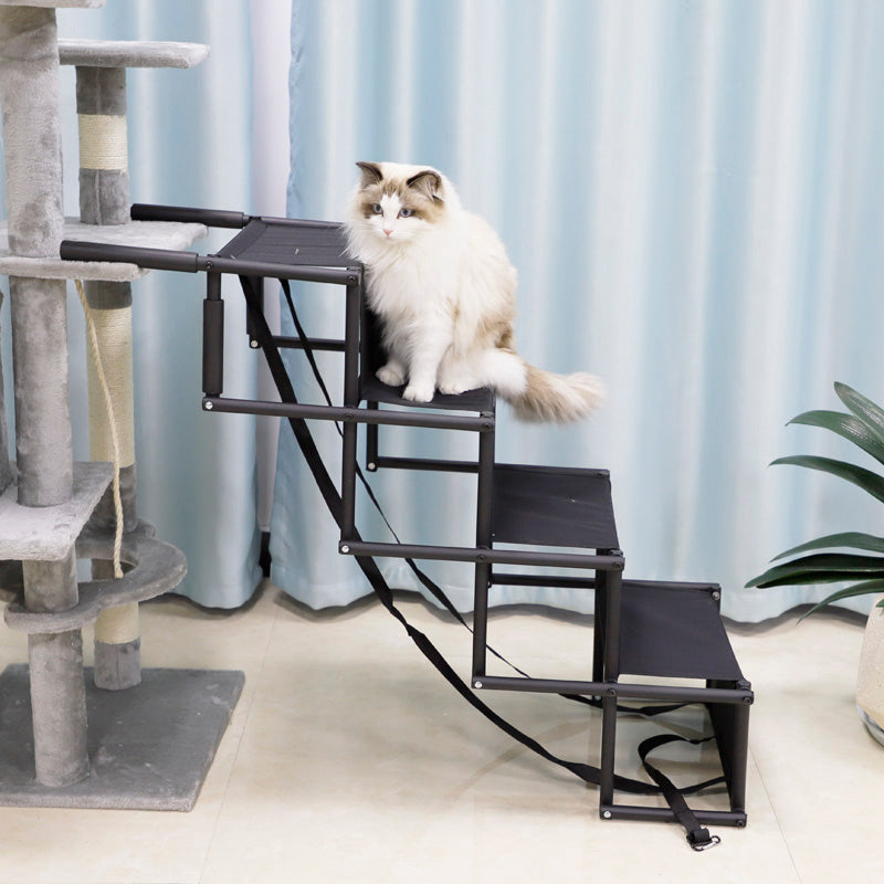 Portable folding shelf pet car ladder