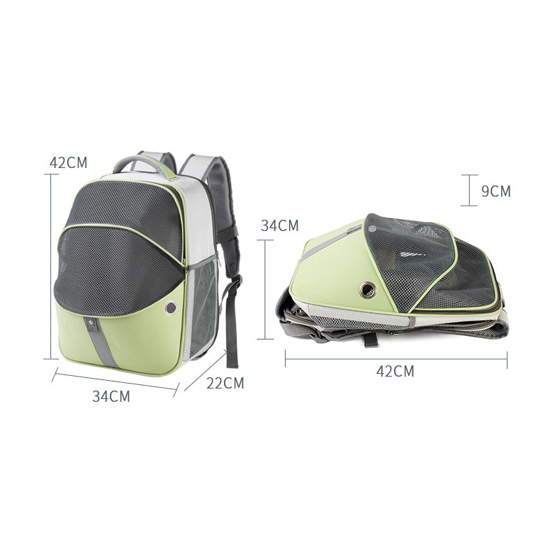 Color blocking portable pet travel backpack