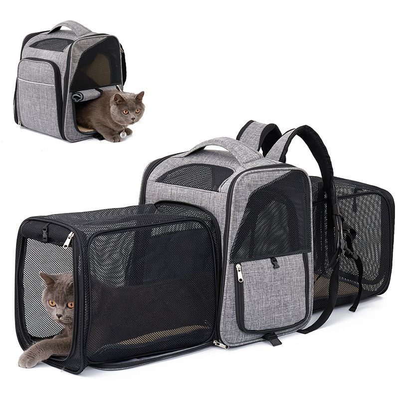 Expandable mesh breathable foldable pet travel bag