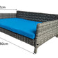 rattan-weaved Rectangle pet bed with pp cotton mat