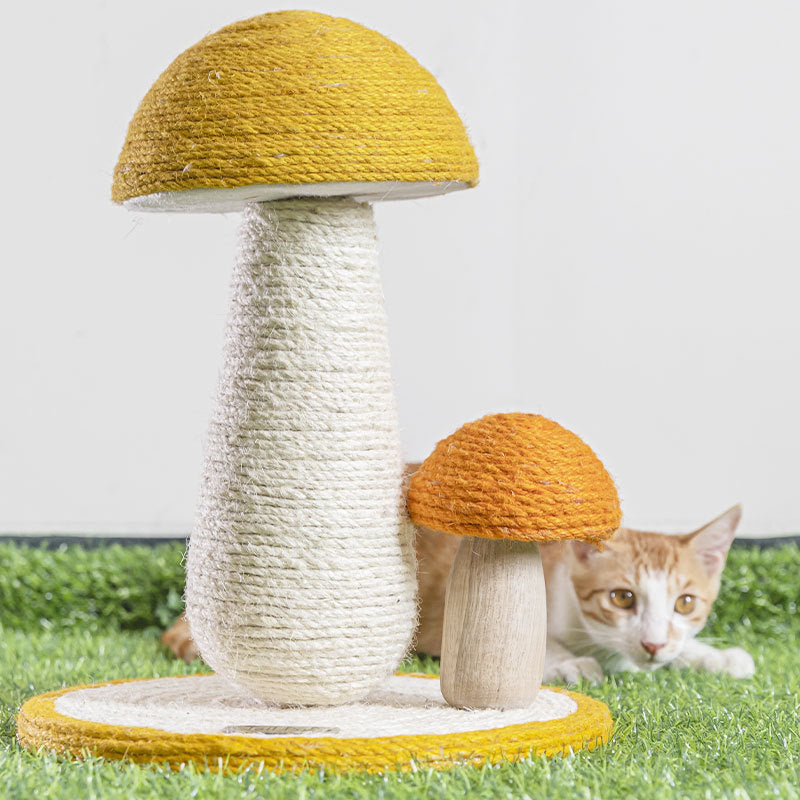 Small mushroom cat scratcher stand