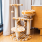 Medium thick column cat tree with tunnel and tower