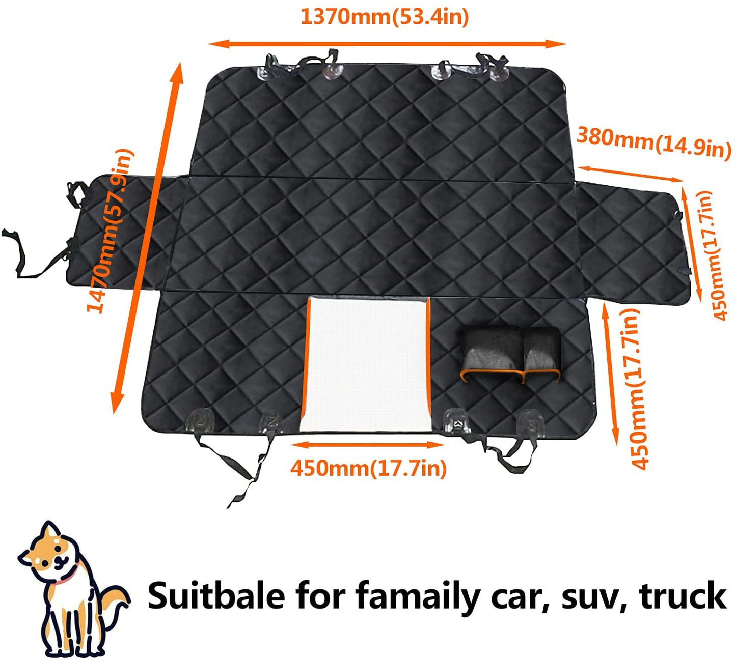 Pet back seat cover with window