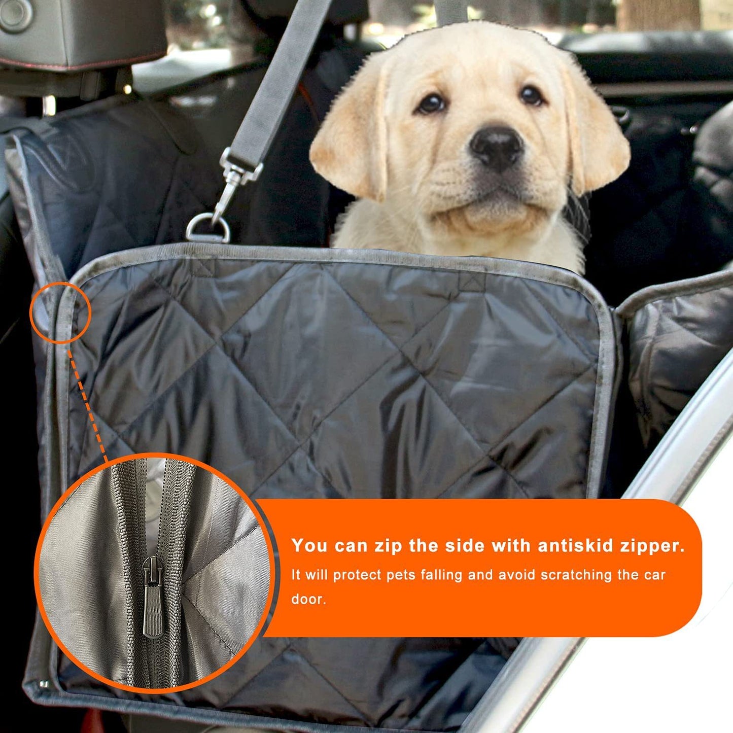 Pet back seat cover with window